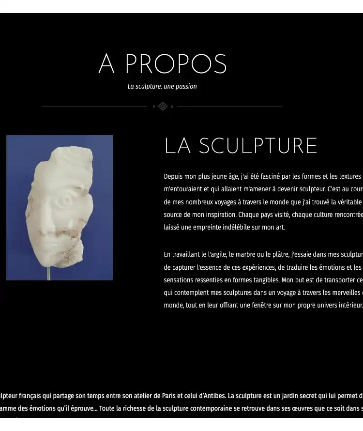 site web pour artiste peintre sculpteur